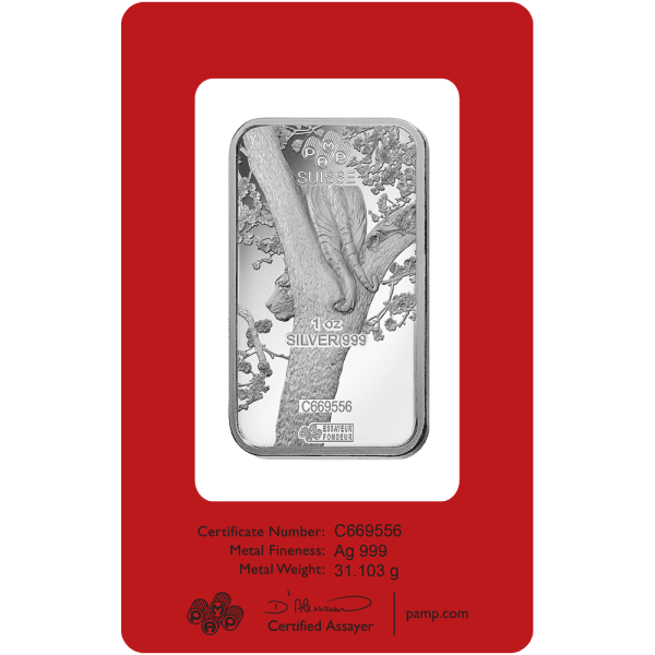 2022 Year of the Tiger Lunar Silver Bar! .999 1 Troy oz