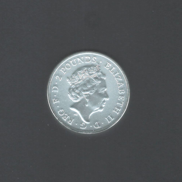 2022 British Royal Mint 2 GBP Myths and Legends Maid Marian Silver BU Proof Coin