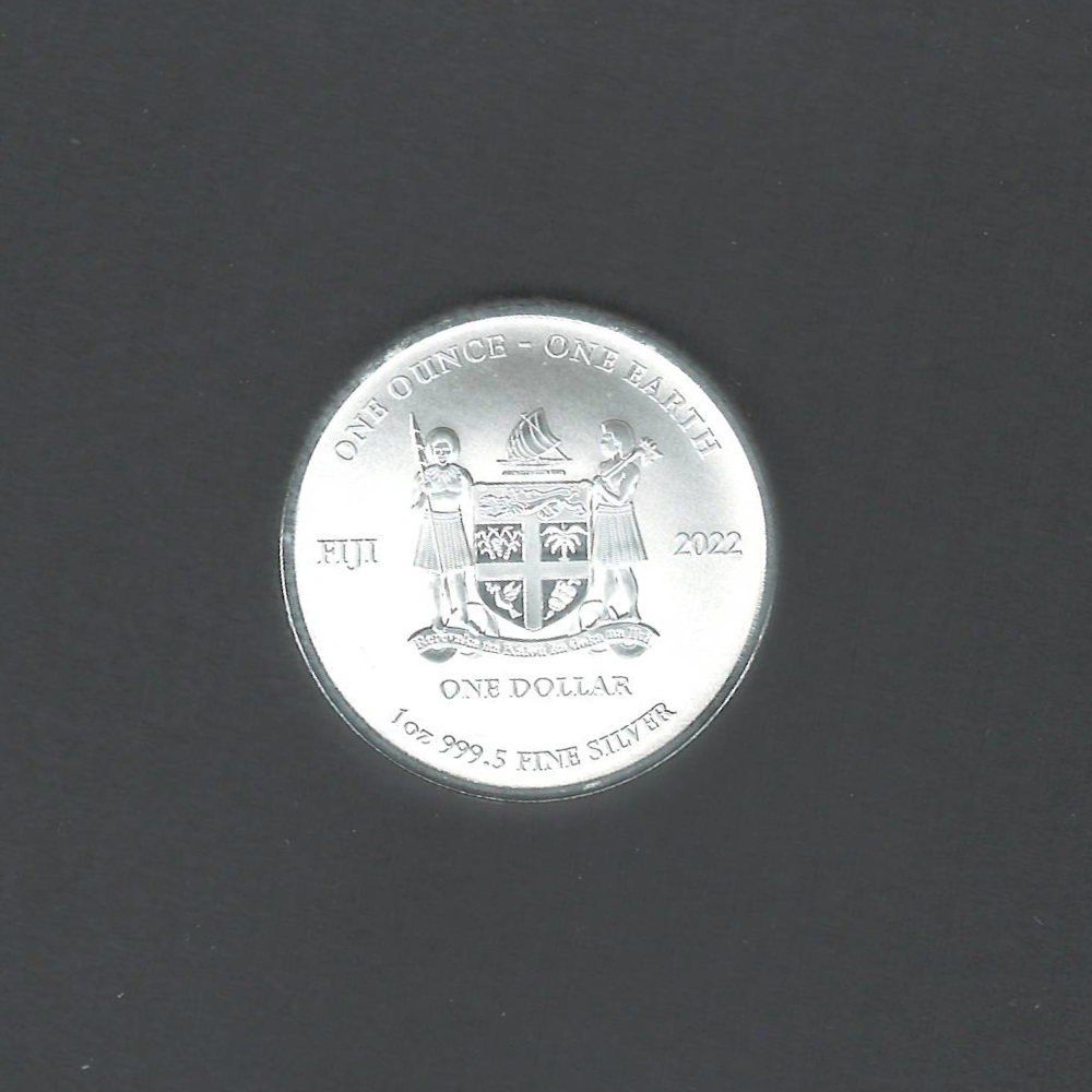 2022 $1 Fiji - One Earth Silver Brilliant UNC 999.5 31.103 gm / 1 Troy oz Coin