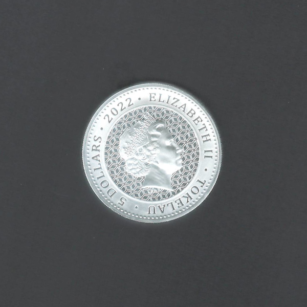 2022 $5 Bull and Bear Raw Power Hunter Silver BU 31.103 gm / 1 Troy oz Coin