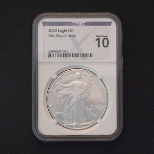 2023 $1 American Silver Eagle Dollar First Day of Issue! MS70 / MS10 Certified Slab