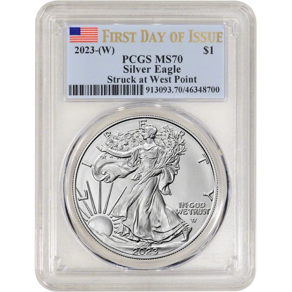 2023 $1 American Silver Eagle Dollar First Day of Issue! MS70 Certified Slab