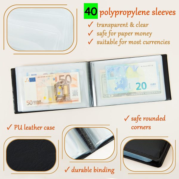 Currency Collection Album - 40 Pockets Note Binder