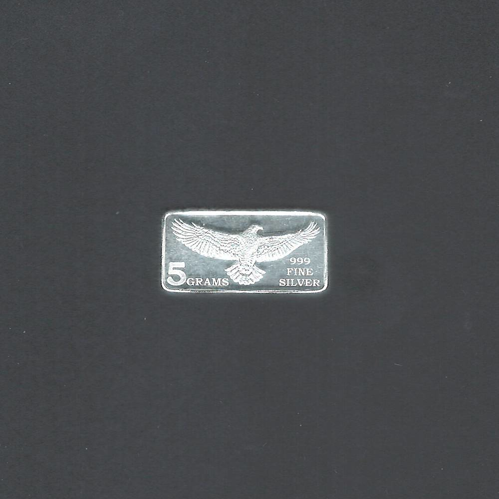 20 Silver Eagle Bullion Bars at 5 Grams Each! Monarch .999