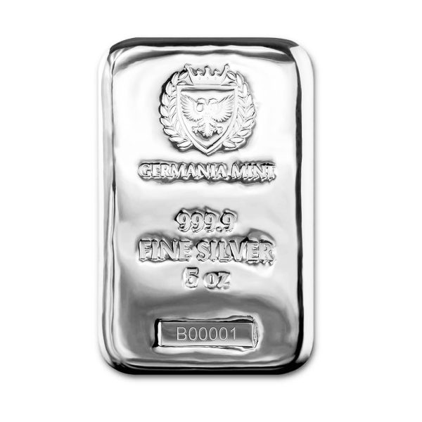 5 Troy Ounces 999.9 Fine Silver Bar! NEW Comes in a nice Germania box and sealed! Bullion