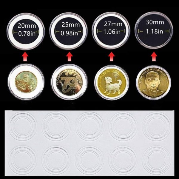 Coin Capsules Storage Fits 20 mm to 30 mm (100 Pcs) - This comes with knock out rings to fit 20 mm to 30 mm coins! - Comes in a Clear Plastic Carry Box!