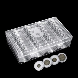 Coin Capsules Box and Rings that Fit 18 to 41 mm Coins (60 pcs) Look at image 2 to find the size to fit your coins! - These contain Knock out rings to fit coins of varying sizes! .