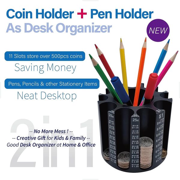 Byteen8 Coin Counter Sorter Pen Holder