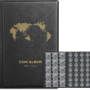 Coin Album for Collectors - 340 pockets! Black