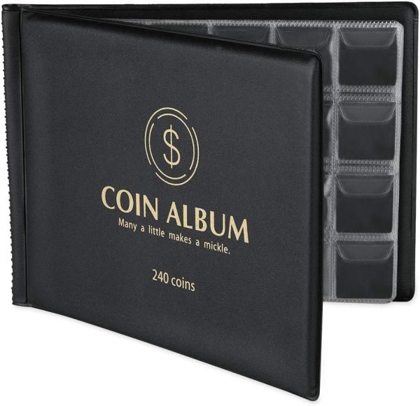 Coin Collection Album 240 Pockets! Mudor Black