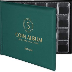Coin Collection Album 240 Pockets! Mudor Green