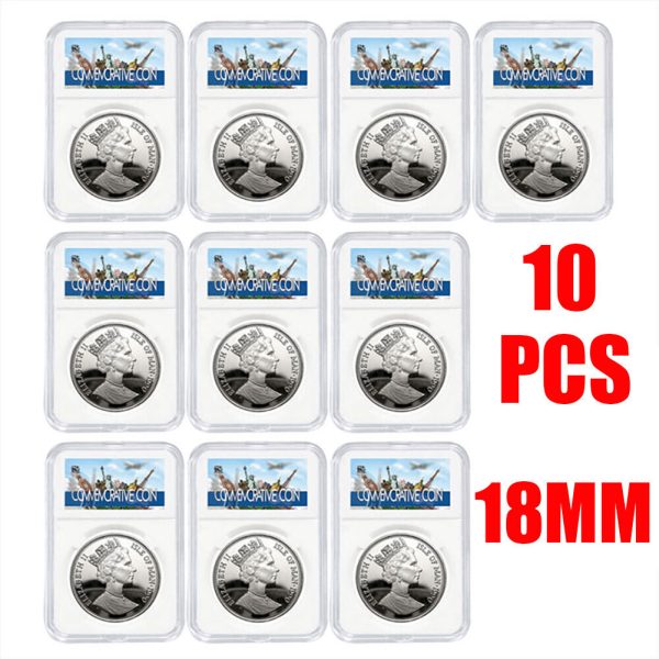 Coin Slab Protector Displays (10 Slab Coin Holders) 18 mm For NGC PCGS Grade or 18 mm Coins