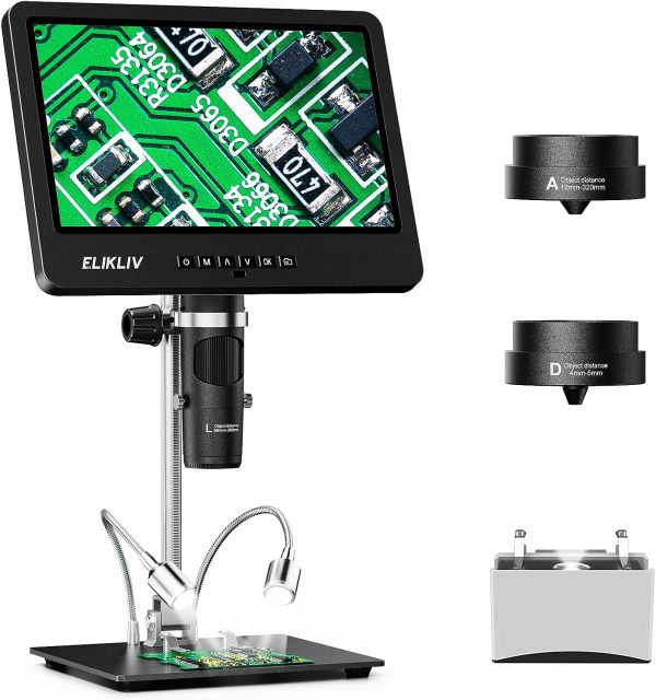 Elikliv EDM601 7" LCD Digital Microscope 1500X 24MP