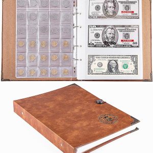 150 Pockets Coin/Bill Holder Album - 240 Pockets for Bills, 150 Pockets for Coins