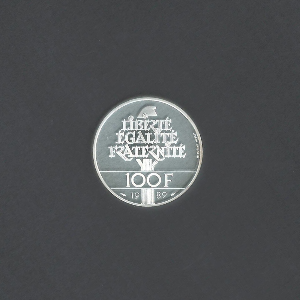 1989 100 Francs 200 Years Revolution Human Rights Silver France Coin