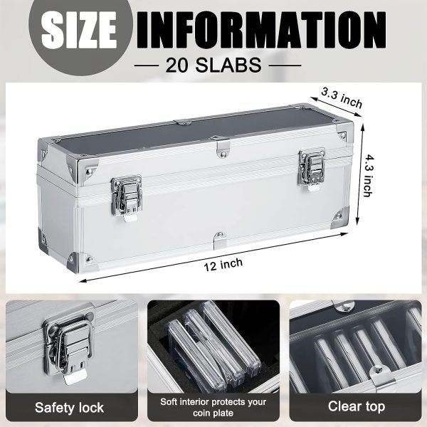 Nice Aluminum Coin Slab Storage Box with Push Lock Latch (holds 20 slabs)