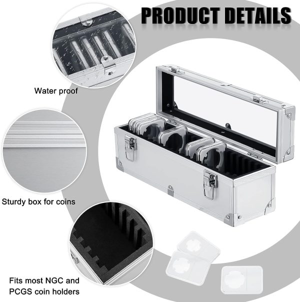 Nice Aluminum Coin Slab Storage Box with Push Lock Latch (holds 20 slabs)