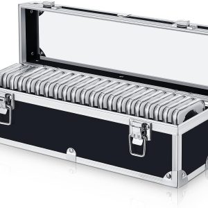 Nice Aluminum & Black Coin Slab Storage Box with Push Lock Latch (holds 20 slabs)