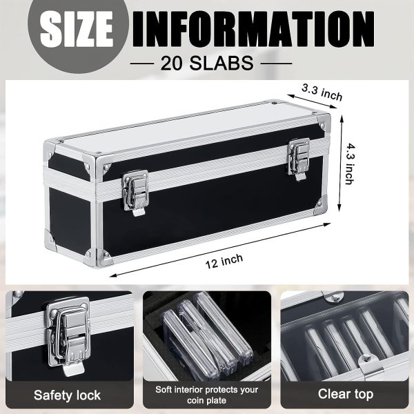 Nice Aluminum & Black Coin Slab Storage Box with Push Lock Latch (holds 20 slabs)