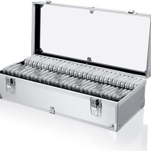 Nice Aluminum Coin Slab Storage Box with Push Lock Latch (holds 50 slabs)