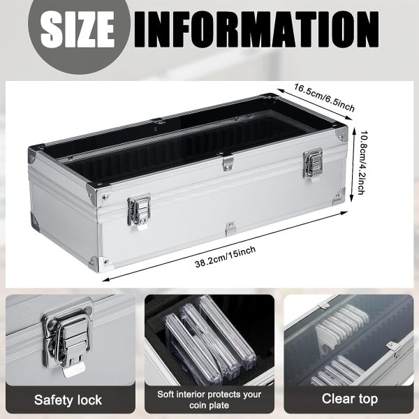 Nice Aluminum Coin Slab Storage Box with Push Lock Latch (holds 50 slabs)