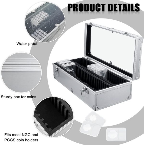 Nice Aluminum Coin Slab Storage Box with Push Lock Latch (holds 50 slabs)