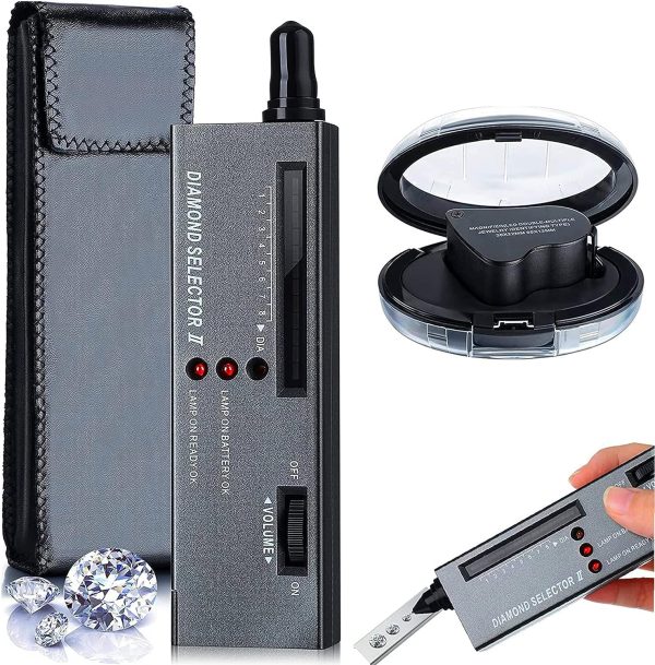 Diamond Tester Pen and 30/60X Jewelry Eye Loupe Magnifier!