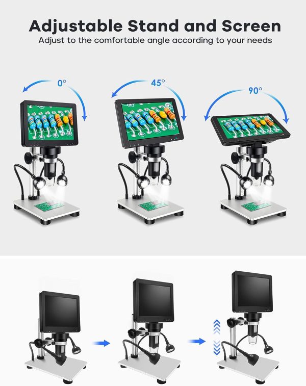 Leipan 7" LCD Digital 1200X 12MP Coin Microscope