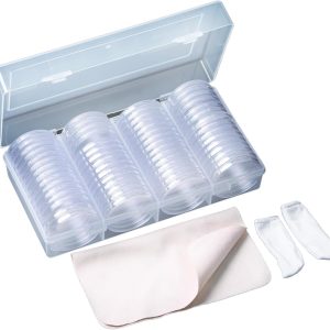 Coin Capsules 41 mm (60 pcs) For Silver Eagles or Large coins up to 41 mm - Comes in a Clear Plastic Carry Box!