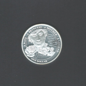 2011 Crowd and Flower $1 Nieu Diana Princess of Wales - Silver Plated Copper Proof Coin