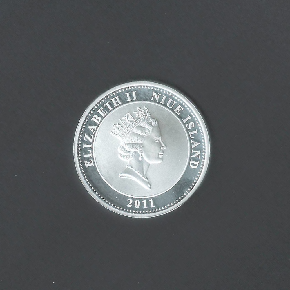 2011 Crowd and Flower $1 Nieu Diana Princess of Wales - Silver Plated Copper Proof Coin