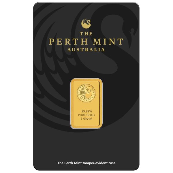 5 gram 24 Karat Gold Bar! New / Uncirculated 999.9 Perth Mint