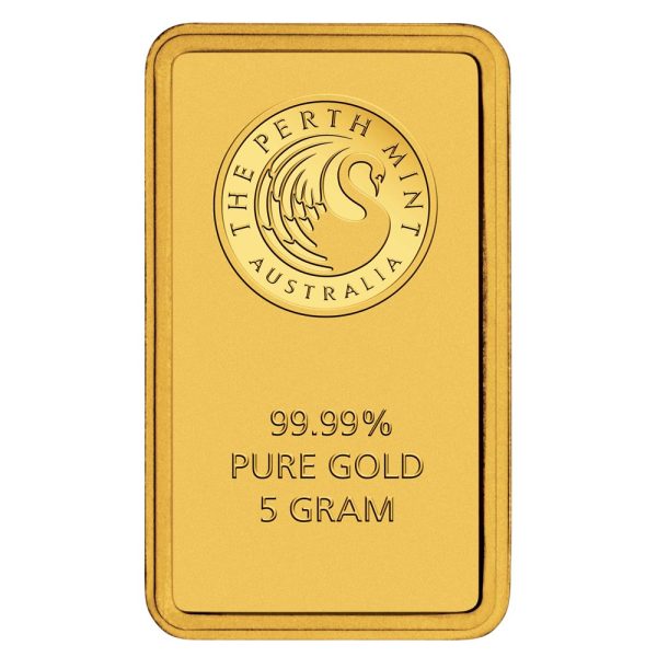 5 gram 24 Karat Gold Bar! New / Uncirculated 999.9 Perth Mint