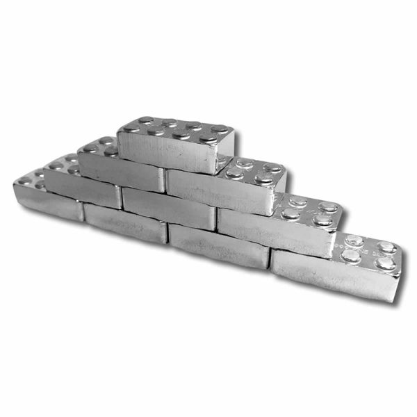 Set of 12 - 1 Troy oz Individual Building Blocks! NEW .999 Similar to a Lego Block! Bullion Toy