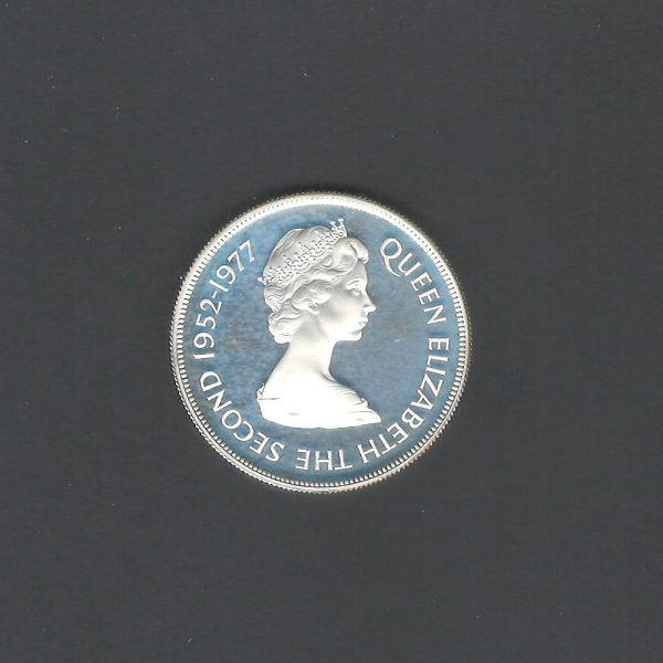 1997 25 Pence Tristan Da Cunha Silver BU Proof with Slight Rare Toning Coin