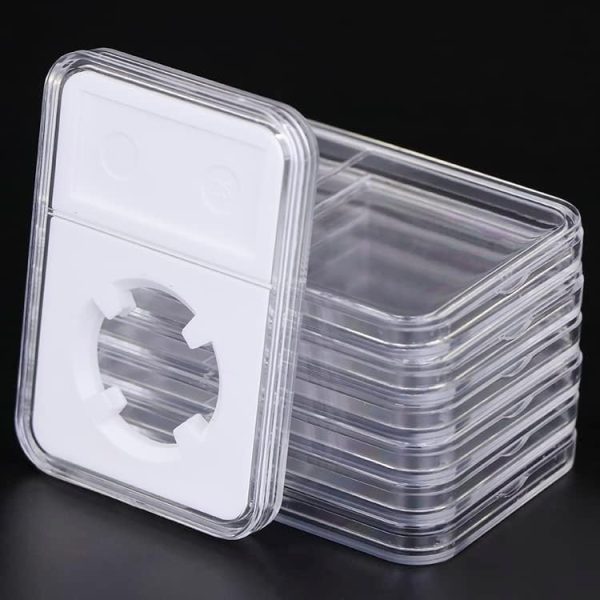 Coin Slab Protector Display (10 Coin Slab Holders) 24 mm For U.S. 25 Cent Quarter Coins