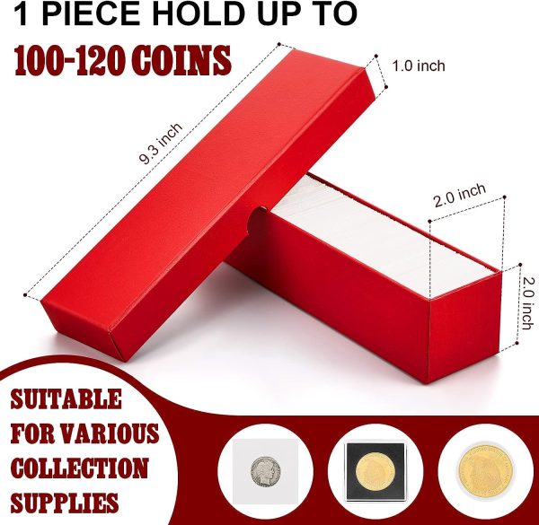 ‎Teling 8pc Coin Storage Box 2 x 2 In Red