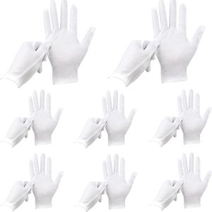 12 Pairs Soft Inspection Gloves! Cotton White |Medium Stretchy fabric will fit both a small medium to large hand.