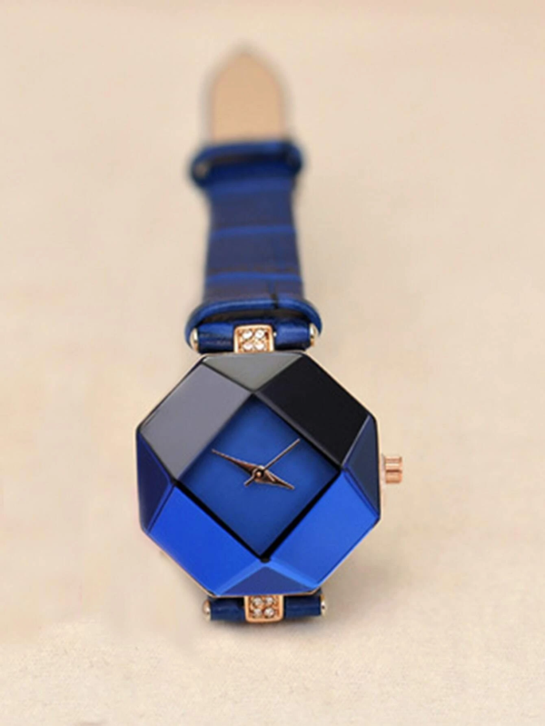 Polygon Pointer Quartz Watch! Womens Blue