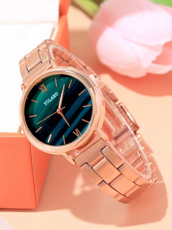 Smart Fashion Round Dial Quartz Watch! Womens Rose Gold