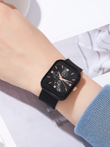 Square Pointer Quartz Watch! Womens Black