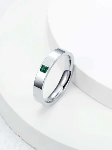 Cubic Zirconia Decor Ring Silver