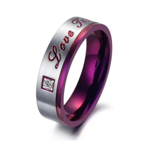 Letter Graphic Ring "love Token" Size 7 Available Only. Purple