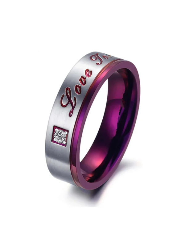 Letter Graphic Ring "love Token" Size 7 Available Only. Purple