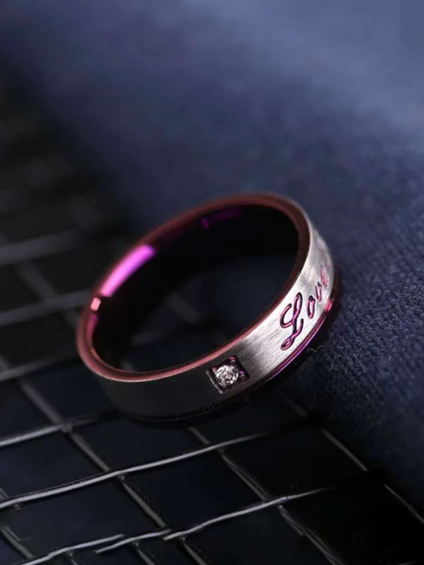 Letter Graphic Ring "love Token" Size 7 Available Only. Purple