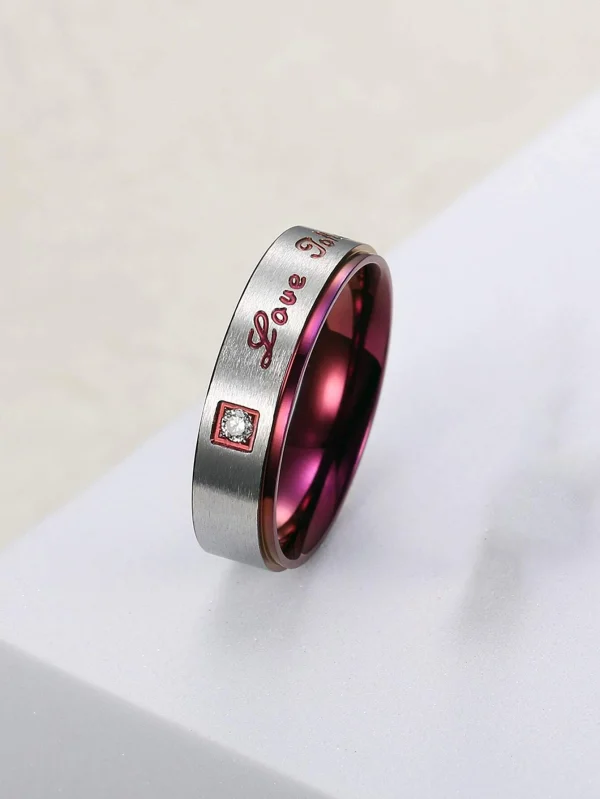 Letter Graphic Ring "love Token" Size 7 Available Only. Purple