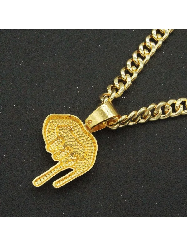 Rhinestone Lip Necklace One-size Gold Hip Hop