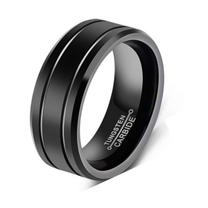 Business Style Ring! Black Titanium Steel / Tungsten / Carbide