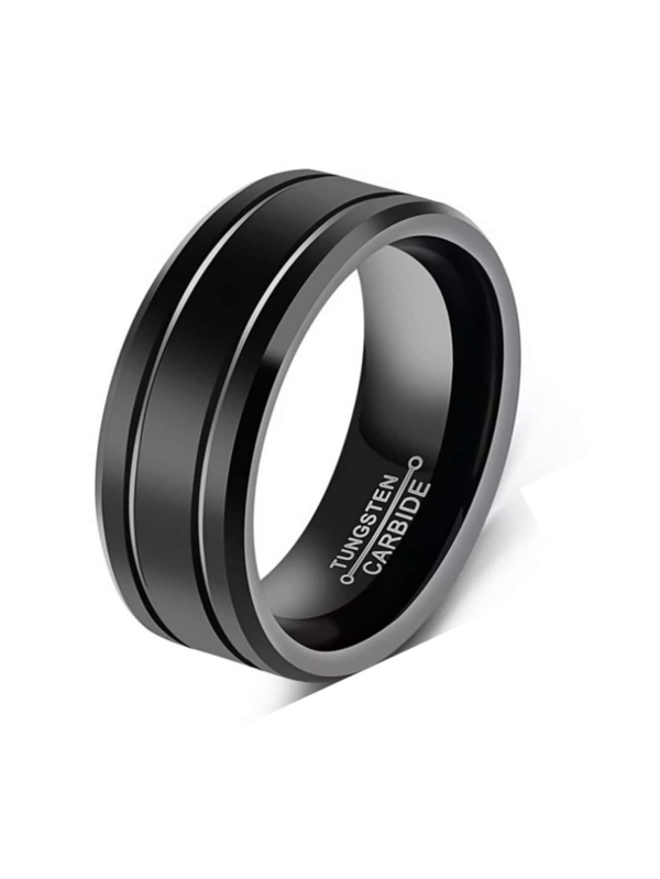 Business Style Ring! Black Titanium Steel / Tungsten / Carbide