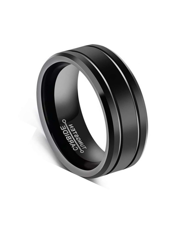 Business Style Ring! Black Titanium Steel / Tungsten / Carbide